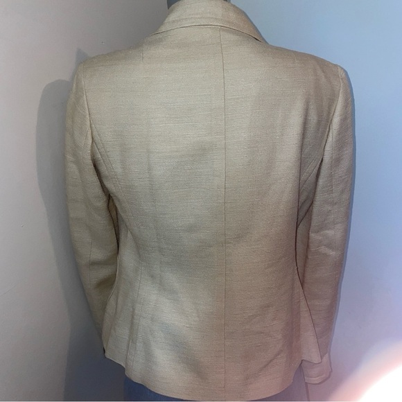 Jones New York Blazer off white 100 percent silk vintage notched sleeve size 4 - Picture 6 of 7